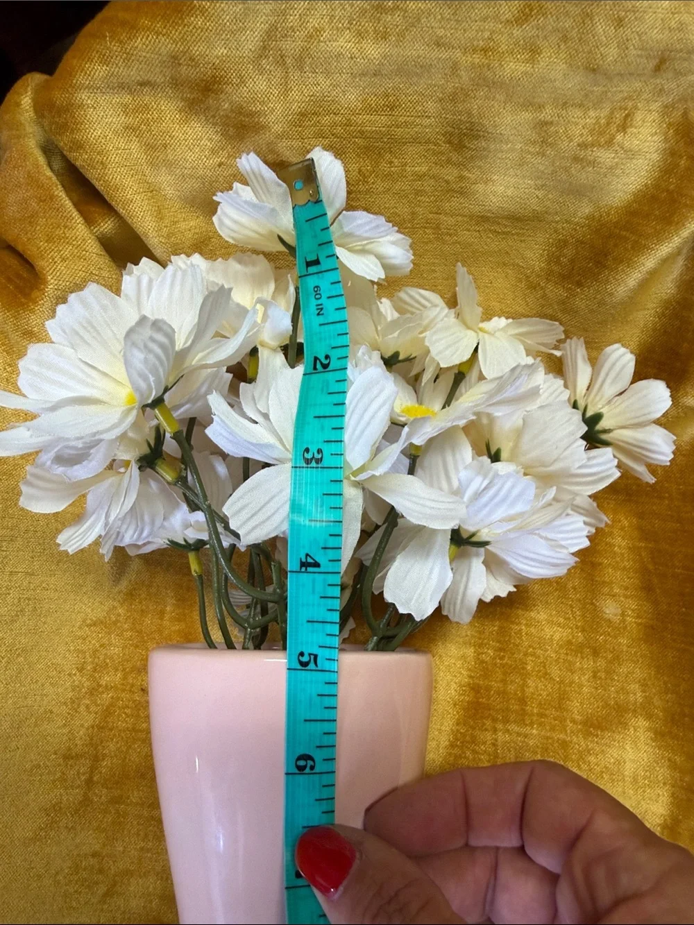 Pink Block-Heel Boot Vase with Daisy Faux Floral Arrangement